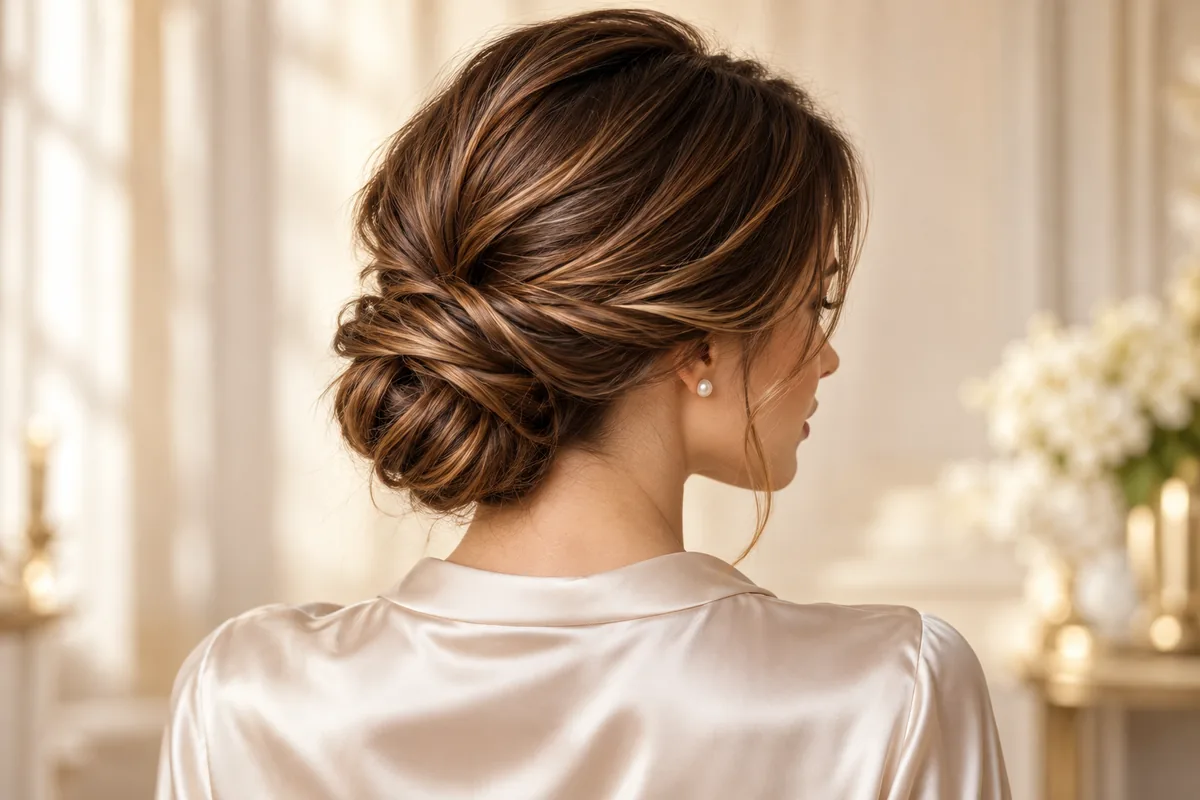 Beauty inspiration with glossy brunette waves
